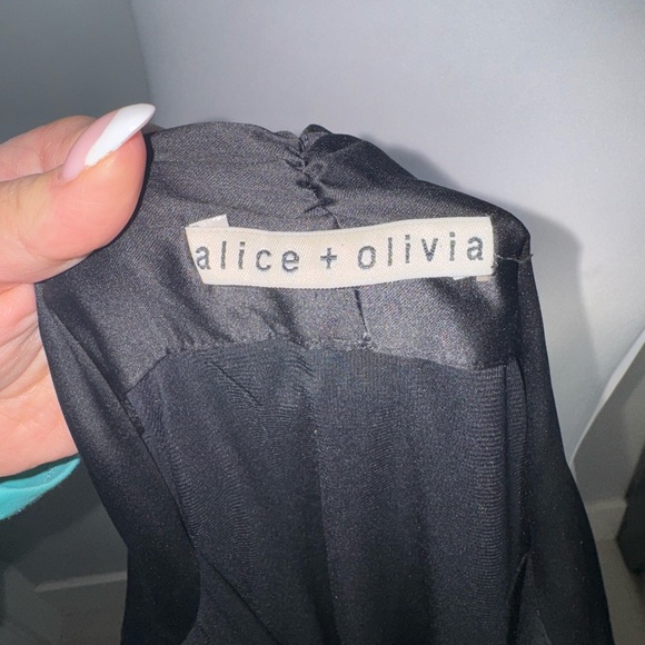 Alice + Olivia Black and Green Mini Dress - Picture 12 of 15